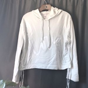 Victoria's Secret white cropped hoodie sweater SMALL